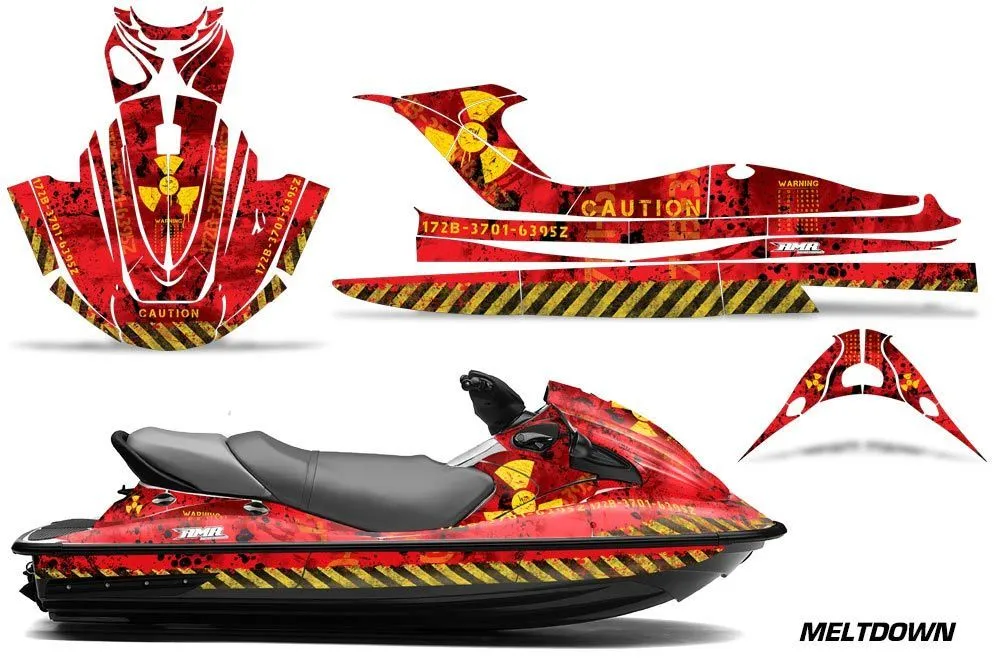 Kawasaki STX 15F Jet Ski Graphic Kit 2003-2019 Meltdown Yellow