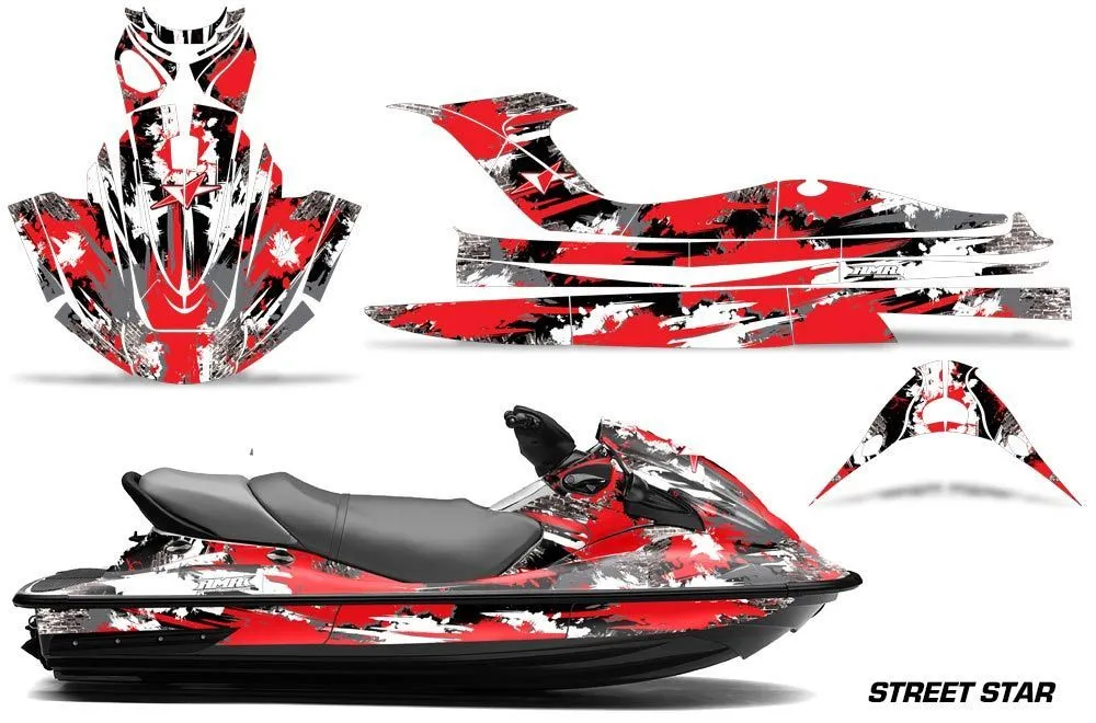 Kawasaki STX 15F Jet Ski Graphic Kit 2003-2019 Street Star Red