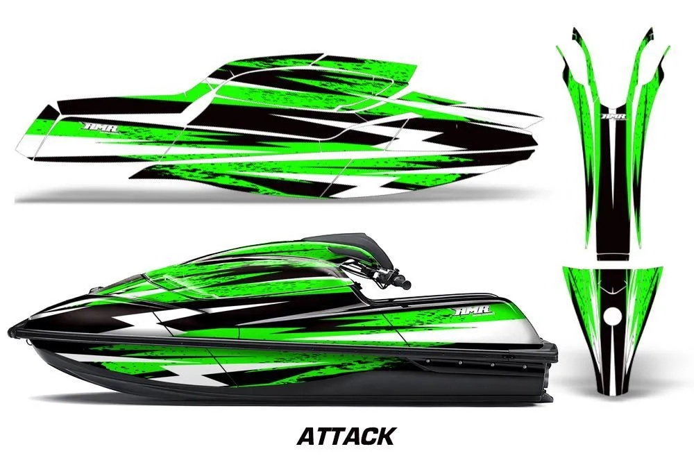 Kawasaki SX-R SXR JS1500 Jet Ski Graphic Kawi Kit 2017-2022 Attack Green