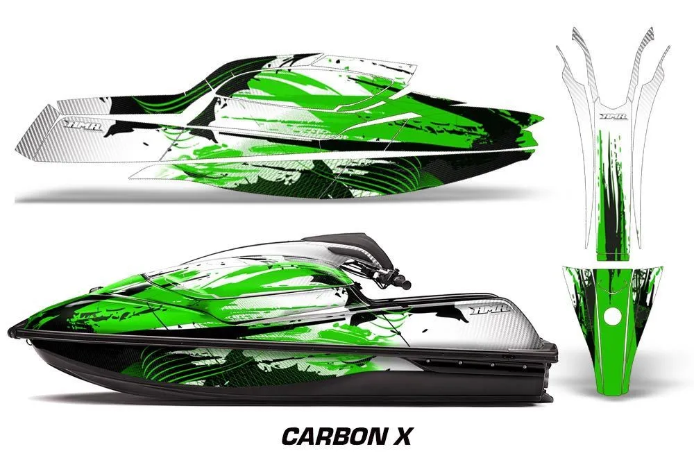 Kawasaki SX-R SXR JS1500 Jet Ski Graphic Kawi Kit 2017-2022 Carbon X Green