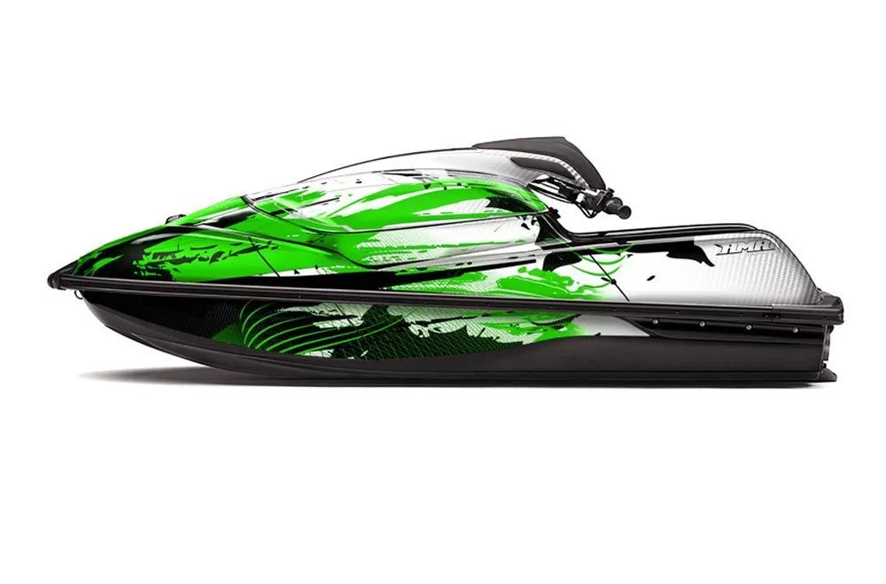 Kawasaki SX-R SXR JS1500 Jet Ski Graphic Kawi Kit 2017-2022 Carbon X Green