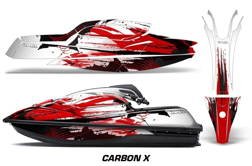 Kawasaki SX-R SXR JS1500 Jet Ski Graphic Kawi Kit 2017-2022 Carbon X Red