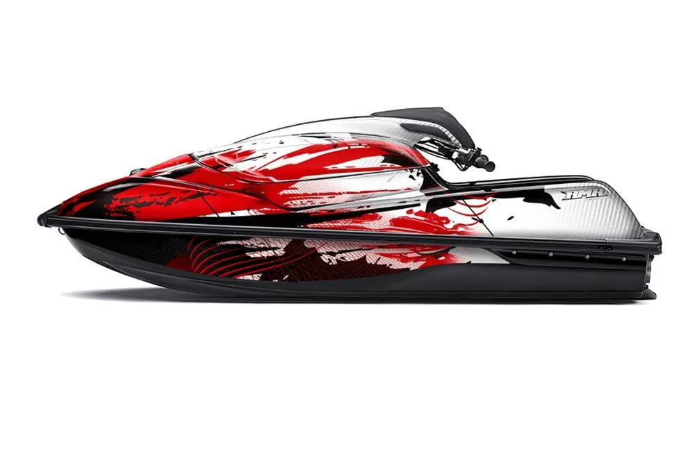 Kawasaki SX-R SXR JS1500 Jet Ski Graphic Kawi Kit 2017-2022 Carbon X Red
