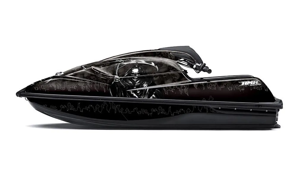 Kawasaki SX-R SXR JS1500 Jet Ski Graphic Kawi Kit 2017-2022 Reaper Black
