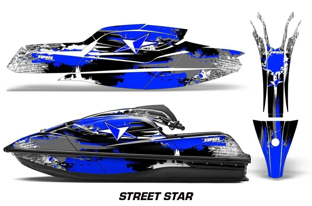 Kawasaki SX-R SXR JS1500 Jet Ski Graphic Kawi Kit 2017-2022 Street Star Blue