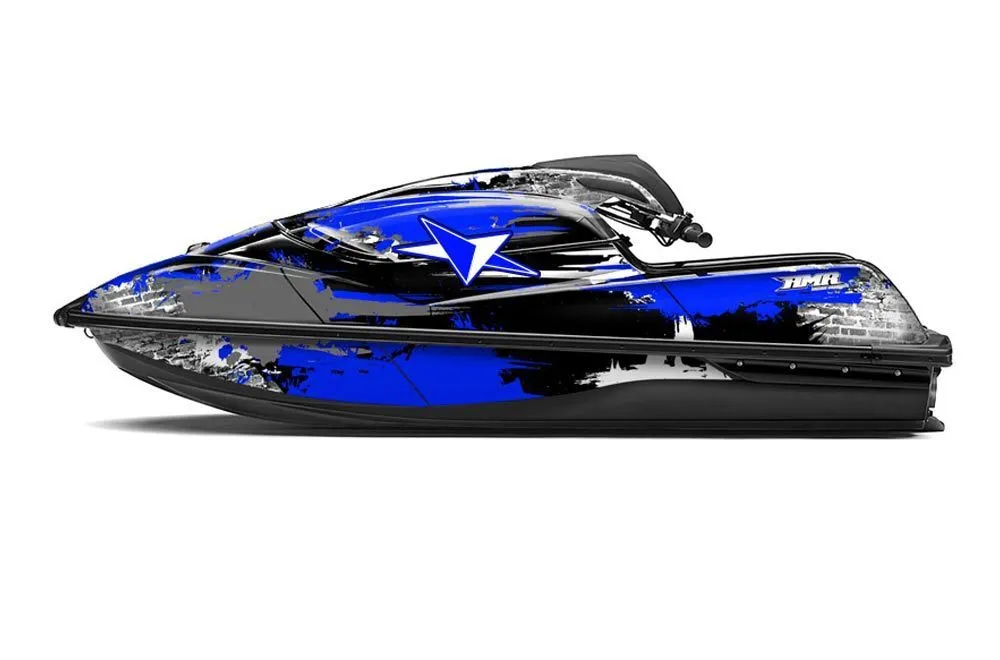 Kawasaki SX-R SXR JS1500 Jet Ski Graphic Kawi Kit 2017-2022 Street Star Blue