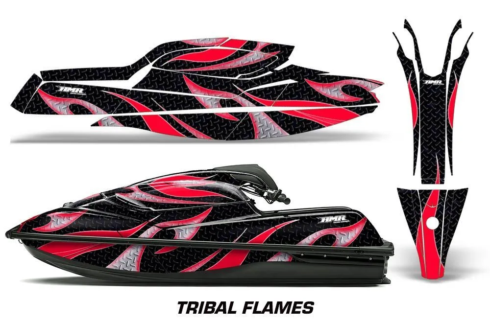 Kawasaki SX-R SXR JS1500 Jet Ski Graphic Kawi Kit 2017-2022 Tribal Flames Red