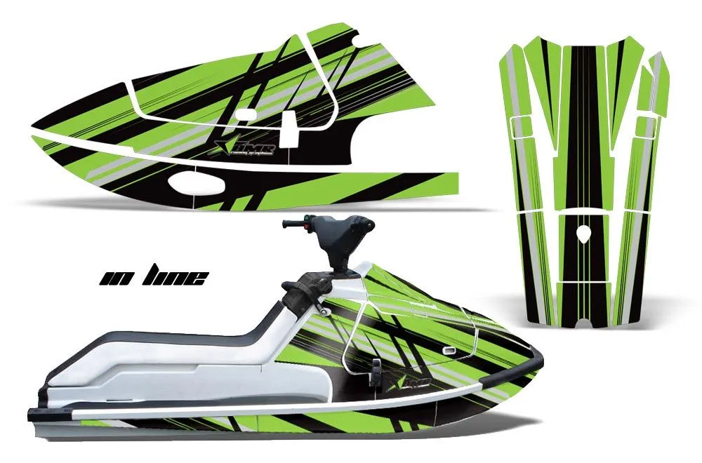 Kawasaki X2 650 Jet Ski Graphic Kit - 1986-1995 In Line Green