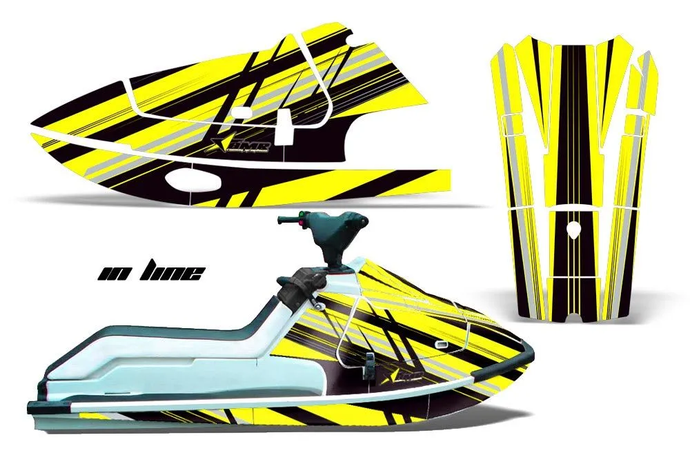 Kawasaki X2 650 Jet Ski Graphic Kit - 1986-1995 In Line Yellow