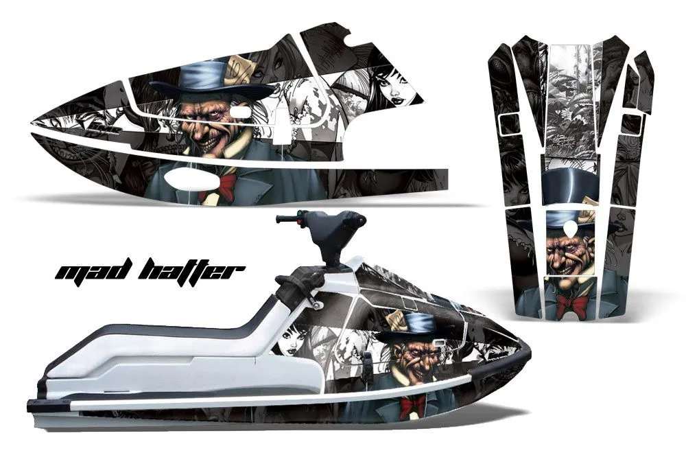 Kawasaki X2 650 Jet Ski Graphic Kit - 1986-1995 Mad Hatter Black