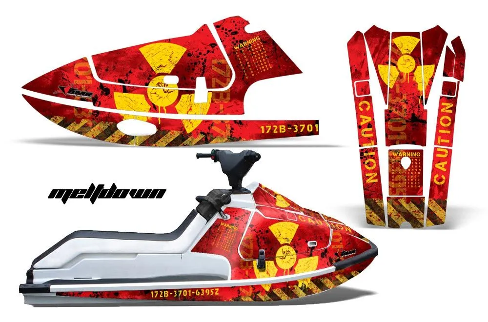 Kawasaki X2 650 Jet Ski Graphic Kit - 1986-1995 Meltdown Red