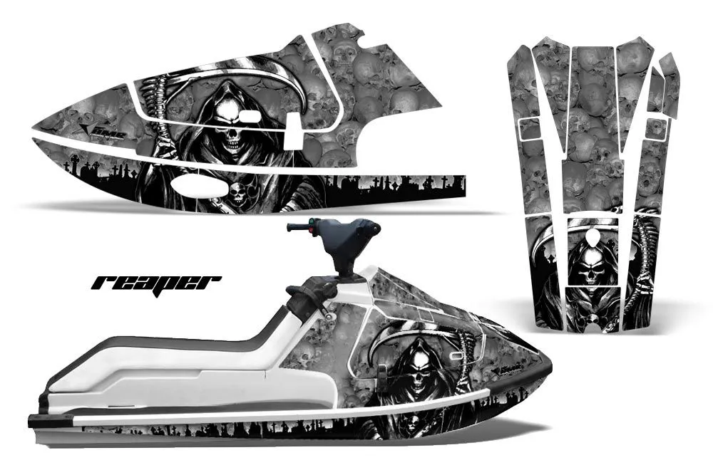 Kawasaki X2 650 Jet Ski Graphic Kit - 1986-1995 Reaper Silver