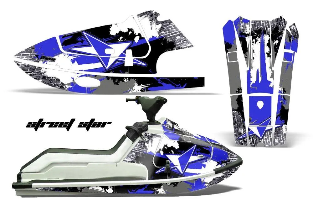 Kawasaki X2 650 Jet Ski Graphic Kit - 1986-1995 Street Star Blue