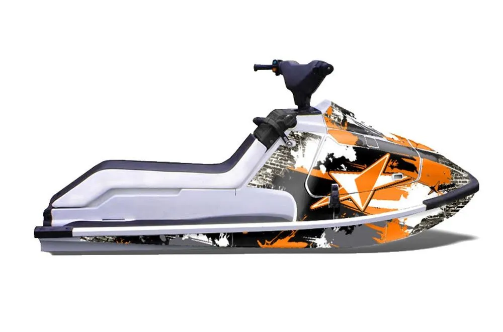 Kawasaki X2 650 Jet Ski Graphic Kit - 1986-1995 Street Star Orange