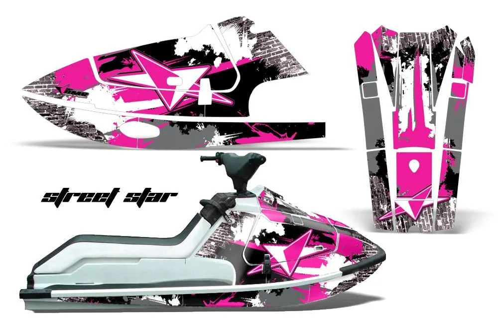 Kawasaki X2 650 Jet Ski Graphic Kit - 1986-1995 Street Star Pink