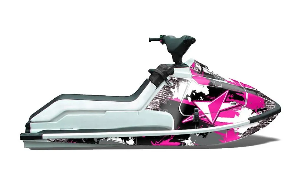 Kawasaki X2 650 Jet Ski Graphic Kit - 1986-1995 Street Star Pink