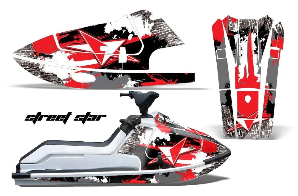 Kawasaki X2 650 Jet Ski Graphic Kit - 1986-1995 Street Star Red