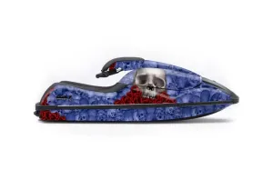 Kawasaki 750 SX / SXR Jet Ski Graphic Kit - 1992-1998 Bone Collector Blue