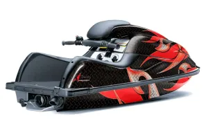 Kawasaki 800 SX / R Jet Ski Graphic Kit - 2003-2012 Tribal Flames Red