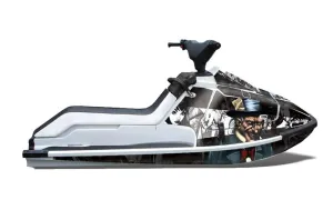 Kawasaki X2 650 Jet Ski Graphic Kit - 1986-1995 Mad Hatter Black