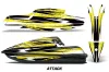 Kawasaki SX-R SXR JS1500 Jet Ski Graphic Kawi Kit 2017-2022 Attack Yellow