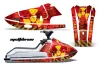 Kawasaki X2 650 Jet Ski Graphic Kit - 1986-1995 Meltdown Red