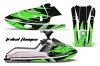 Kawasaki X2 650 Jet Ski Graphic Kit - 1986-1995 Tribal Flames Green