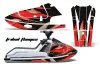 Kawasaki X2 650 Jet Ski Graphic Kit - 1986-1995 Tribal Flames Red