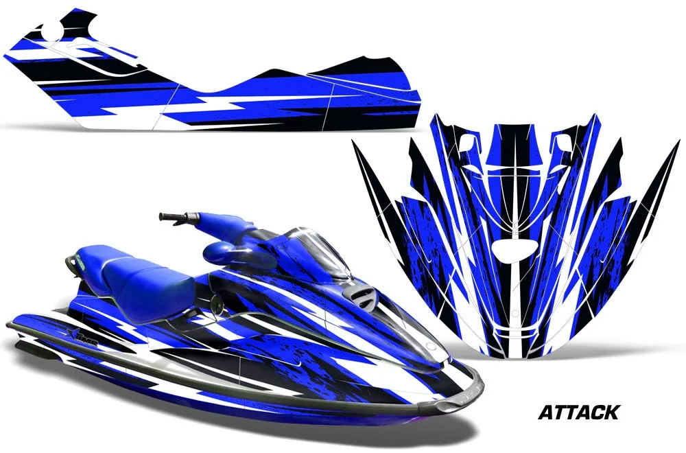 Sea Doo Bombardier GTX Siege Avant Jet Ski Graphic Kit 1996-1999 Attack Blue