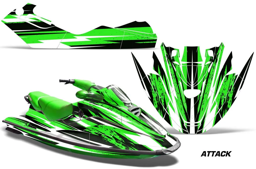 Sea Doo Bombardier GTX Siege Avant Jet Ski Graphic Kit 1996-1999 Attack Green