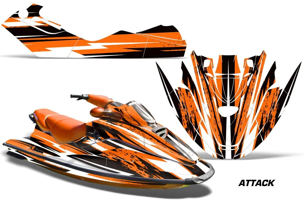 Sea Doo Bombardier GTX Siege Avant Jet Ski Graphic Kit 1996-1999 Attack Orange