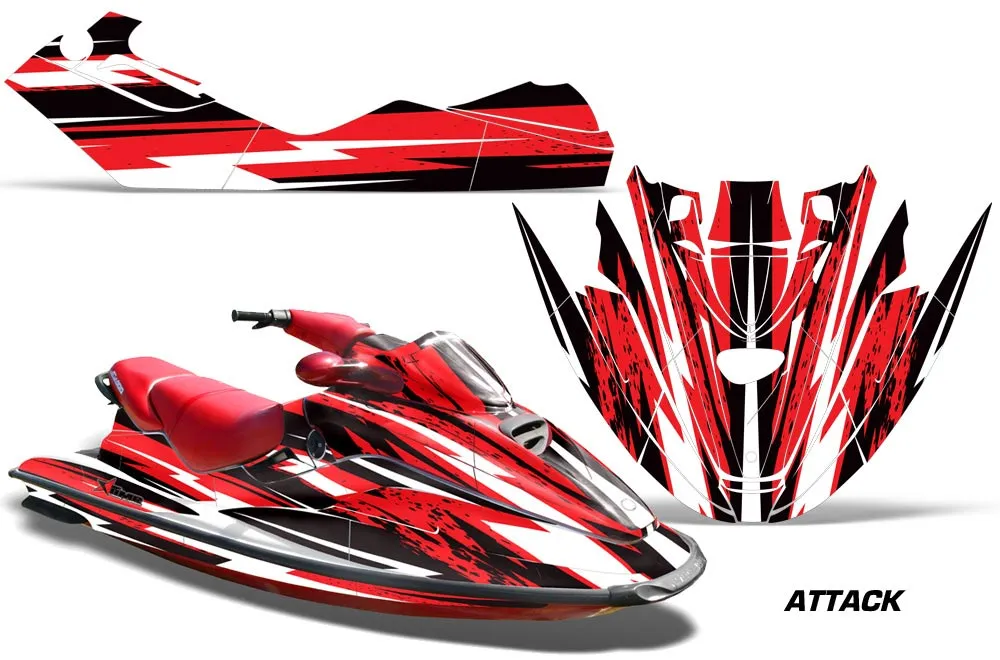 Sea Doo Bombardier GTX Siege Avant Jet Ski Graphic Kit 1996-1999 Attack Red