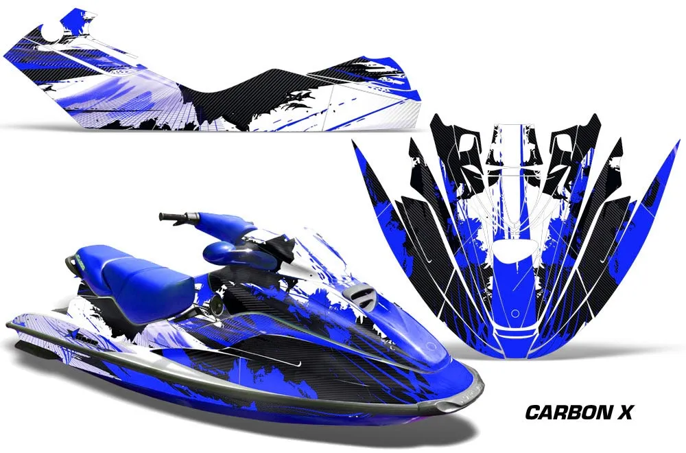 Sea Doo Bombardier GTX Siege Avant Jet Ski Graphic Kit 1996-1999 Carbon X Blue