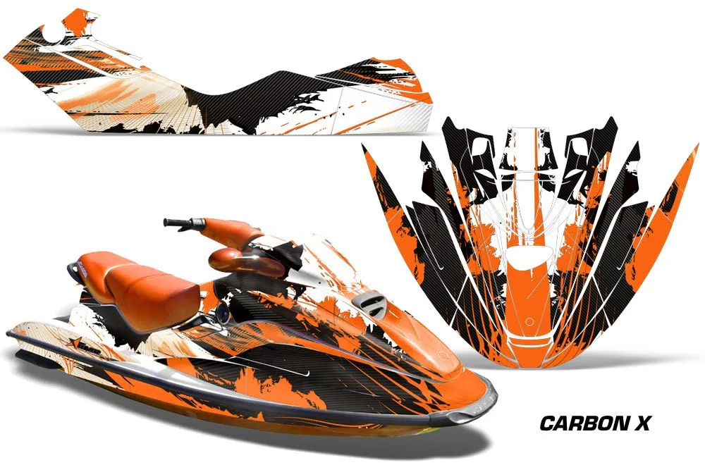 Sea Doo Bombardier GTX Siege Avant Jet Ski Graphic Kit 1996-1999 Carbon X Orange