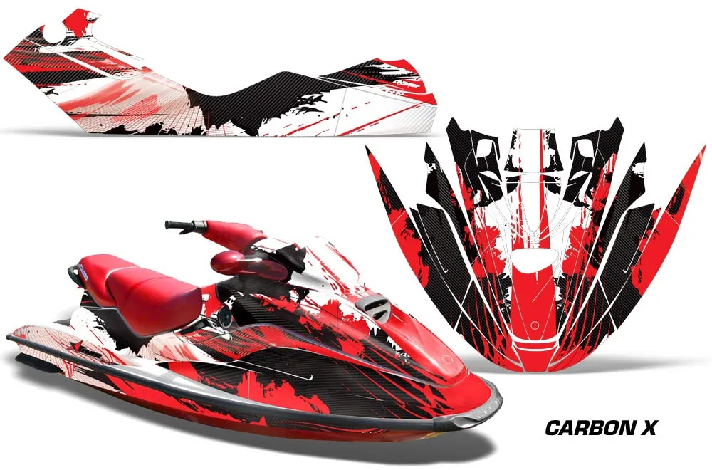Sea Doo Bombardier GTX Siege Avant Jet Ski Graphic Kit 1996-1999 Carbon X Red