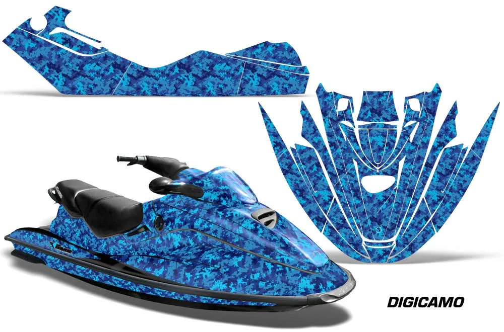 Sea Doo Bombardier GTX Siege Avant Jet Ski Graphic Kit 1996-1999 Digi Camo Blue