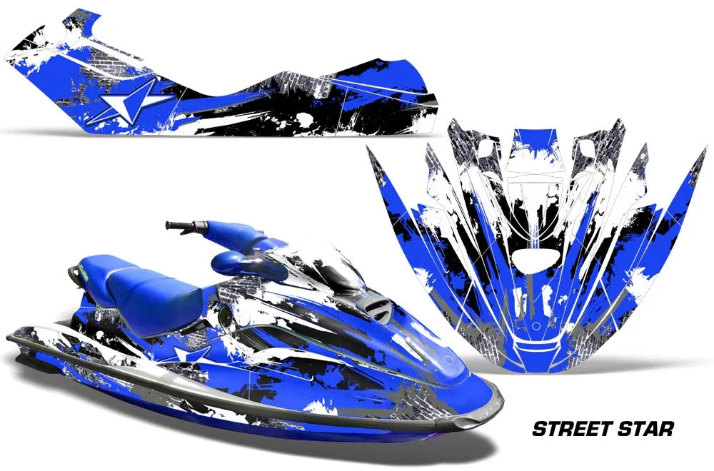 Sea Doo Bombardier GTX Siege Avant Jet Ski Graphic Kit 1996-1999 Street Star Blue