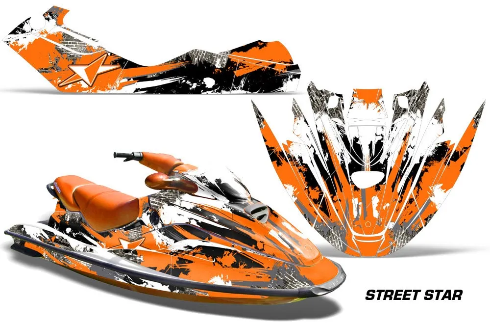 Sea Doo Bombardier GTX Siege Avant Jet Ski Graphic Kit 1996-1999 Street Star Orange