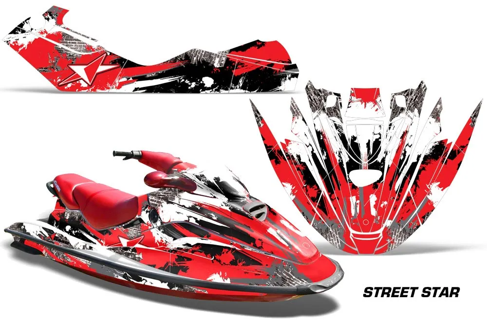 Sea Doo Bombardier GTX Siege Avant Jet Ski Graphic Kit 1996-1999 Street Star Red