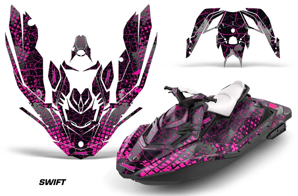 Sea Doo Bombardier Spark (2 UP) Jet Ski Graphic Kit 2014-2016 Swift Pink