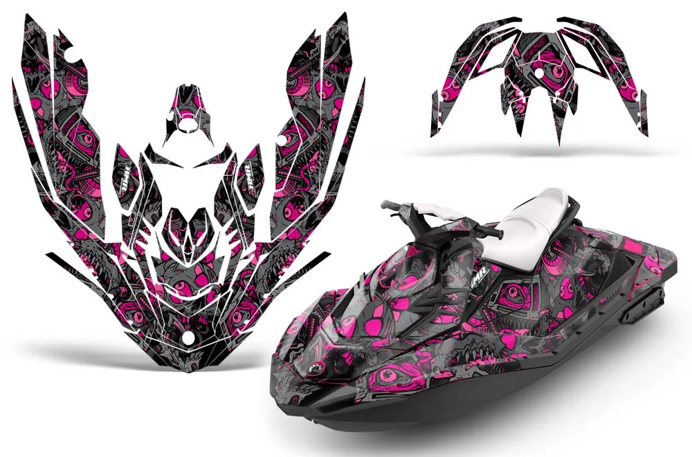Sea Doo Bombardier Spark (3 UP) Jet Ski Graphic Kit 2015-2018 Tune In Pink