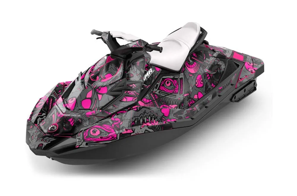 Sea Doo Bombardier Spark (3 UP) Jet Ski Graphic Kit 2015-2018 Tune In Pink