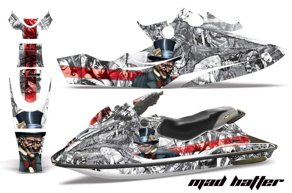 Sea Doo Bombardier GSX Jet Ski Graphic Kit - 1996-1999 Mad Hatter Red