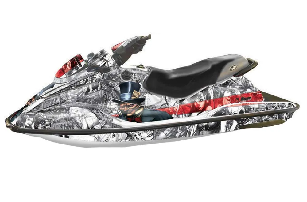Sea Doo Bombardier GSX Jet Ski Graphic Kit - 1996-1999 Mad Hatter Red