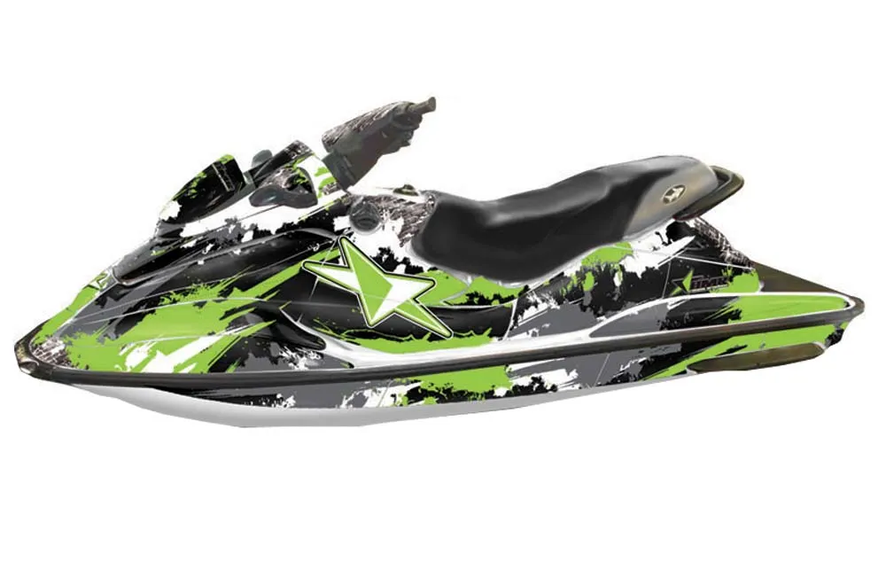 Sea Doo Bombardier GSX Jet Ski Graphic Kit - 1996-1999 Street Star Green