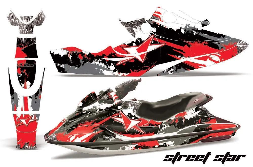 Sea Doo Bombardier GSX Jet Ski Graphic Kit - 1996-1999 Street Star Red