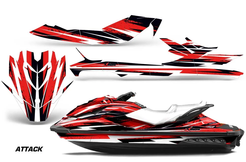 Sea Doo GTI / GTR / GTS Sitdown Jet Ski Graphic Kit - 2011-2019 Attack Red
