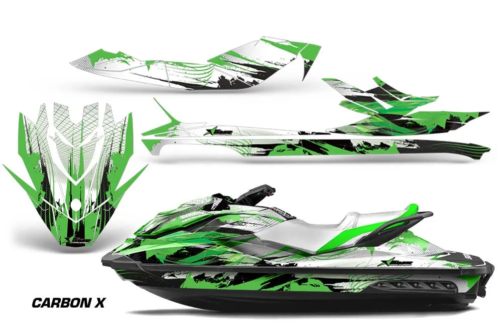 Sea Doo GTI / GTR / GTS Sitdown Jet Ski Graphic Kit - 2011-2019 Carbon X Green