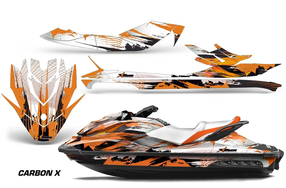 Sea Doo GTI / GTR / GTS Sitdown Jet Ski Graphic Kit - 2011-2019 Carbon X Orange