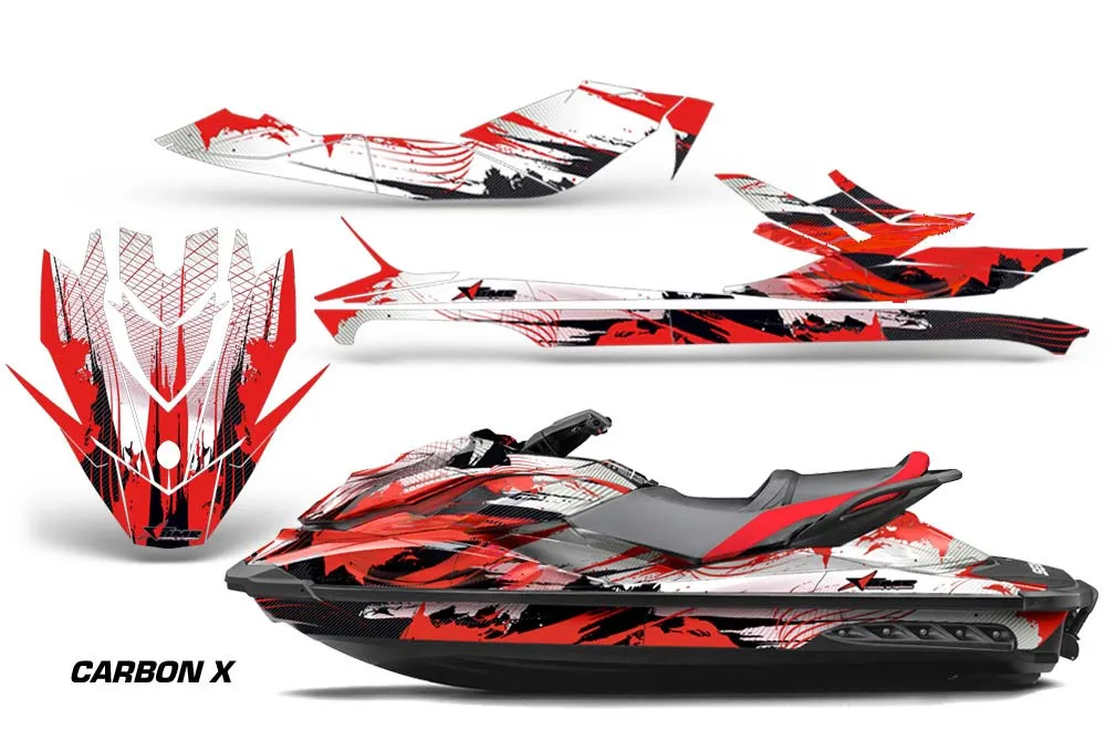Sea Doo GTI / GTR / GTS Sitdown Jet Ski Graphic Kit - 2011-2019 Carbon X Red